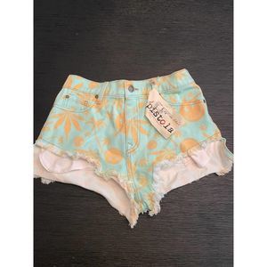 PISTOLA NWT High Life Printed Stretchable High-waist Denim Shorts MEDIUM